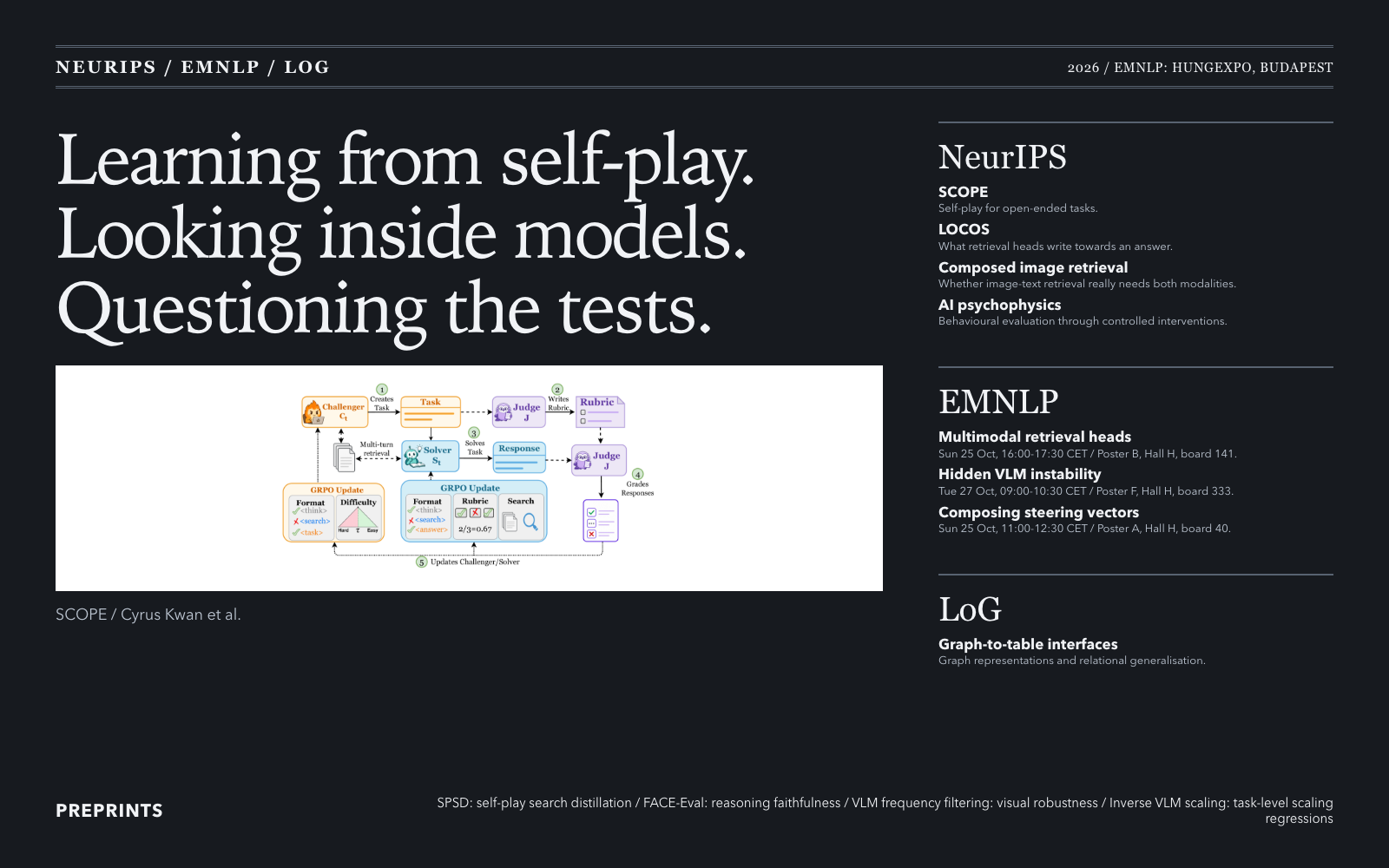 Editorial cover, EMNLP times and locations, Graphite