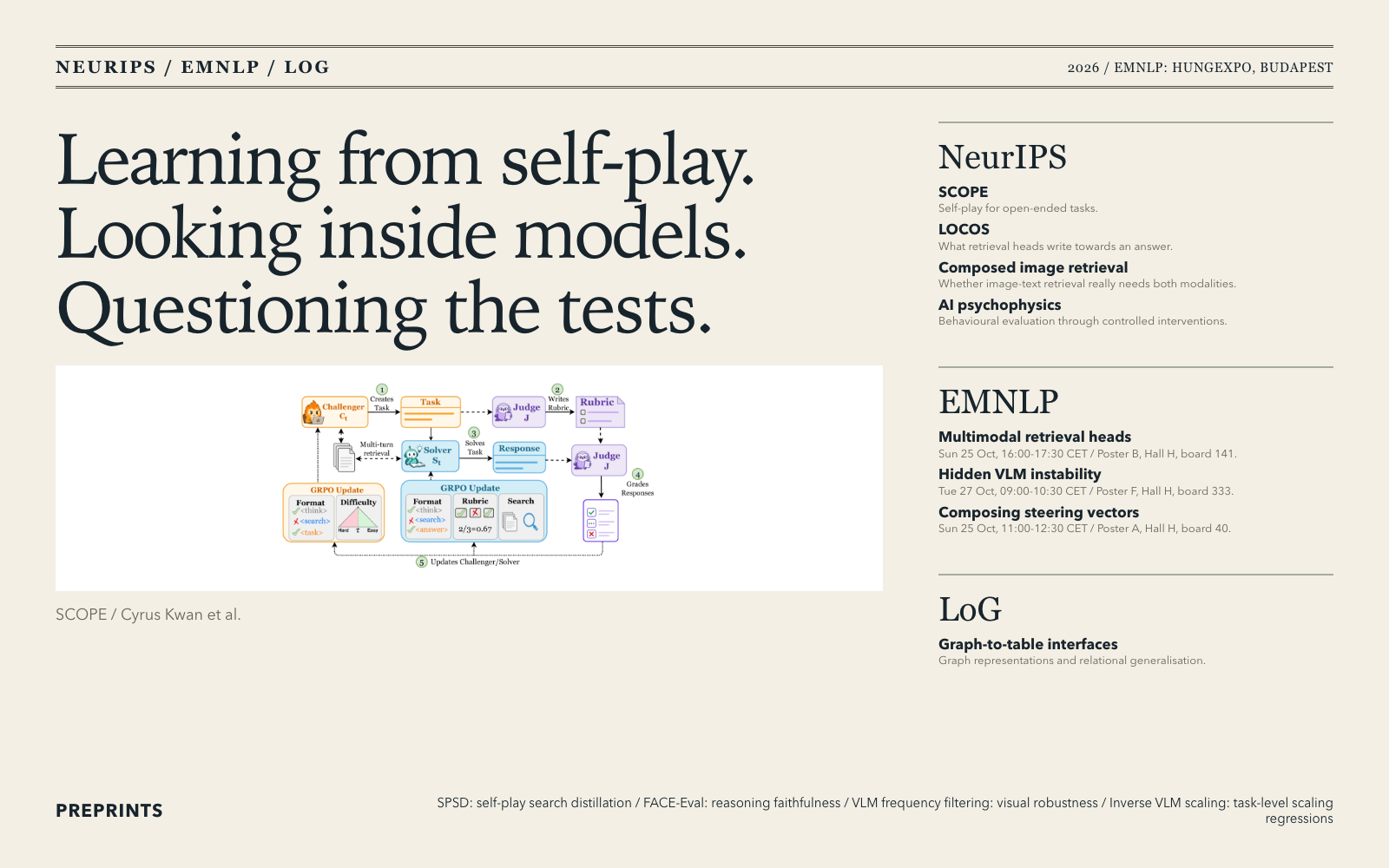 Editorial cover, EMNLP times and locations, Light